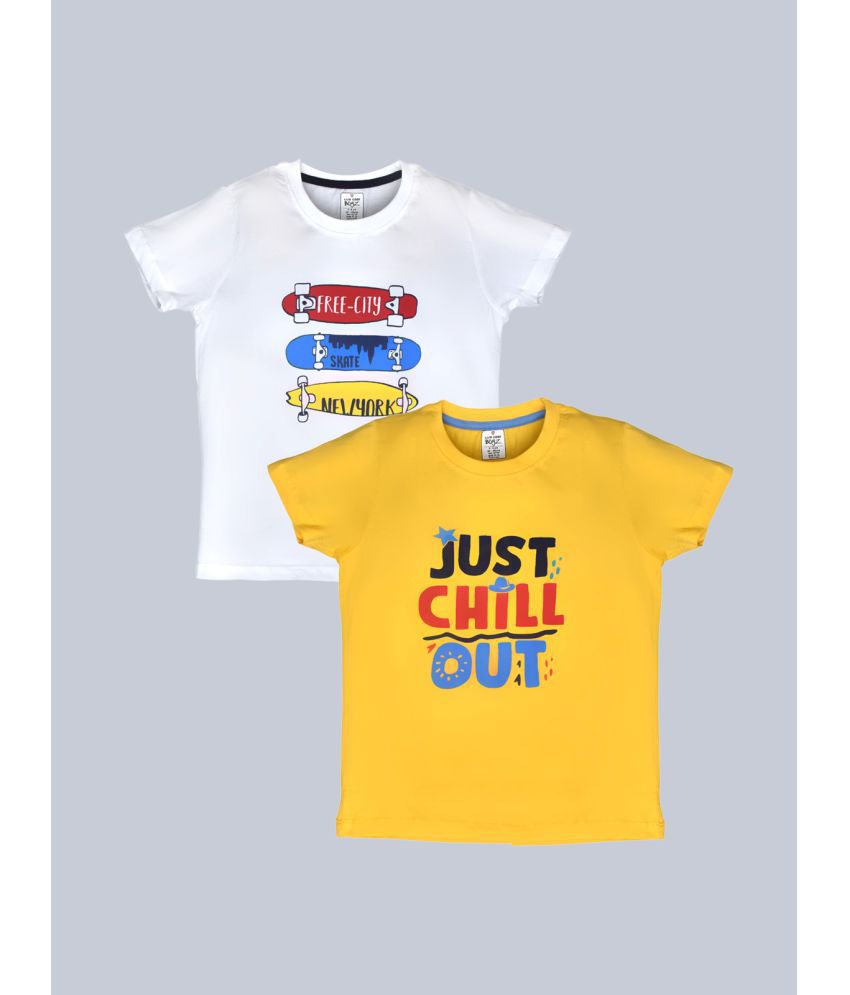     			Lux Cozi - Yellow Cotton Boy's T-Shirt ( Pack of 2 )