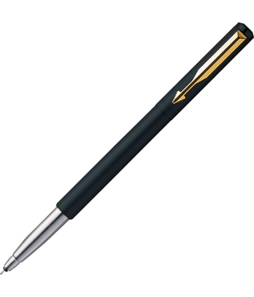     			Parker Vector Matte Black Gold Trim Roller Ball Pen