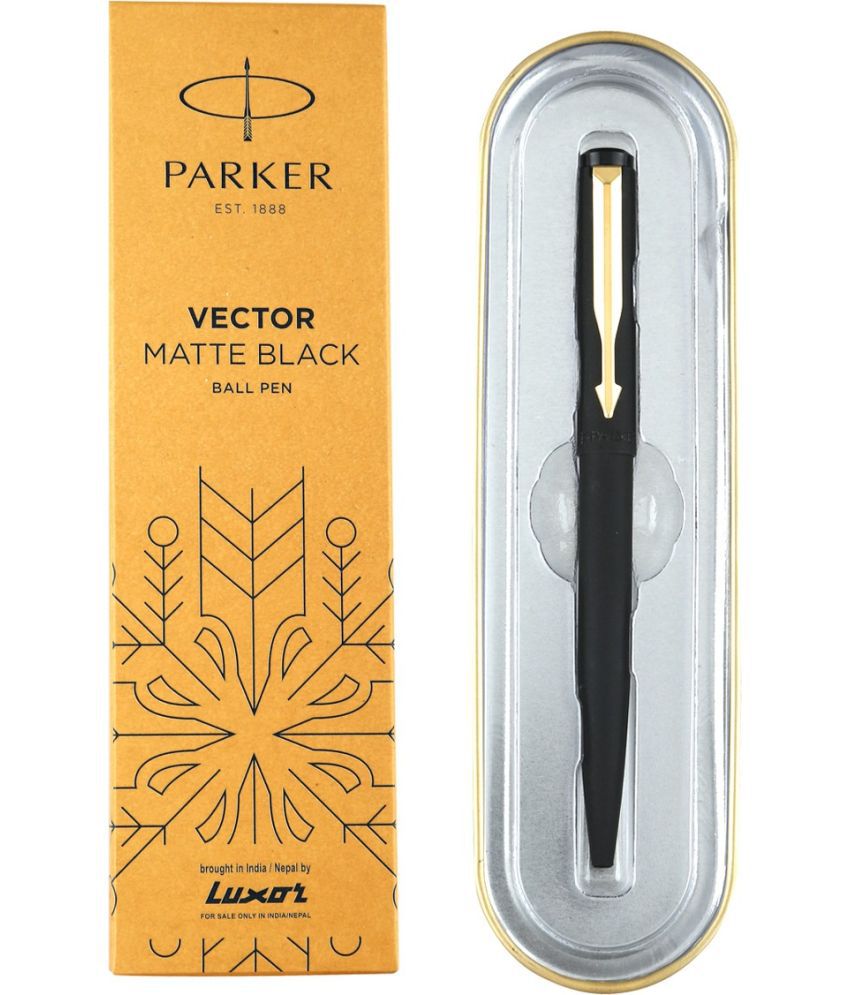     			Parker Vector Matte Black Gold Trim Ball Pen