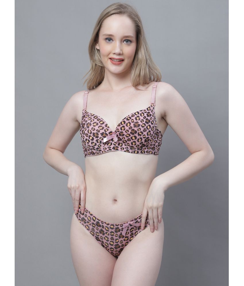     			PrettyCat - Pink Polyester Women's Bra & Panty Set ( Pack of 1 )