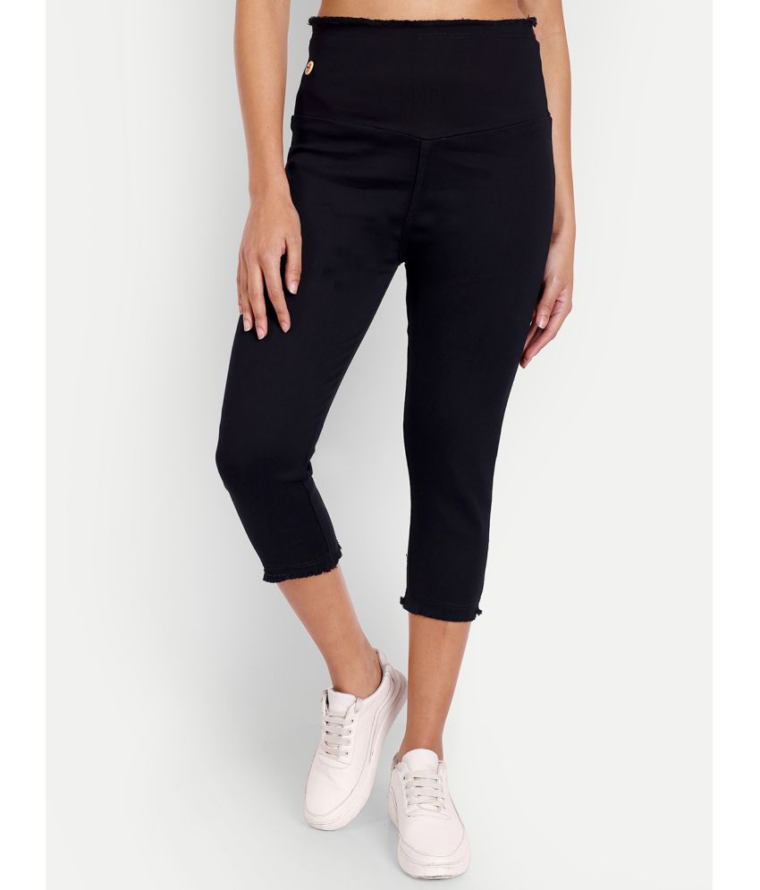     			AngelFab Denim Capris - Black