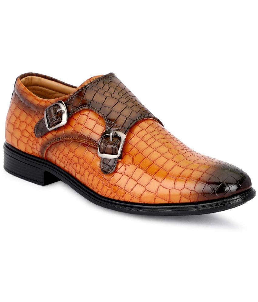     			Buxton - Tan Men's Monk Strap Formal Shoes