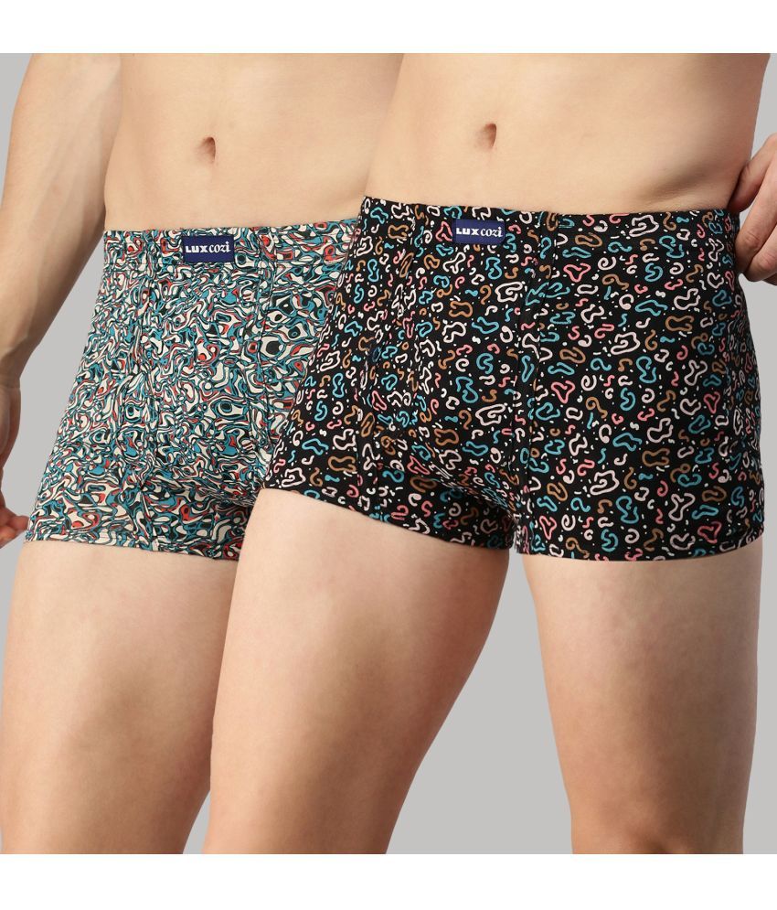     			Pack of 2 Lux Cozi - Blue Cotton Men's Trunks