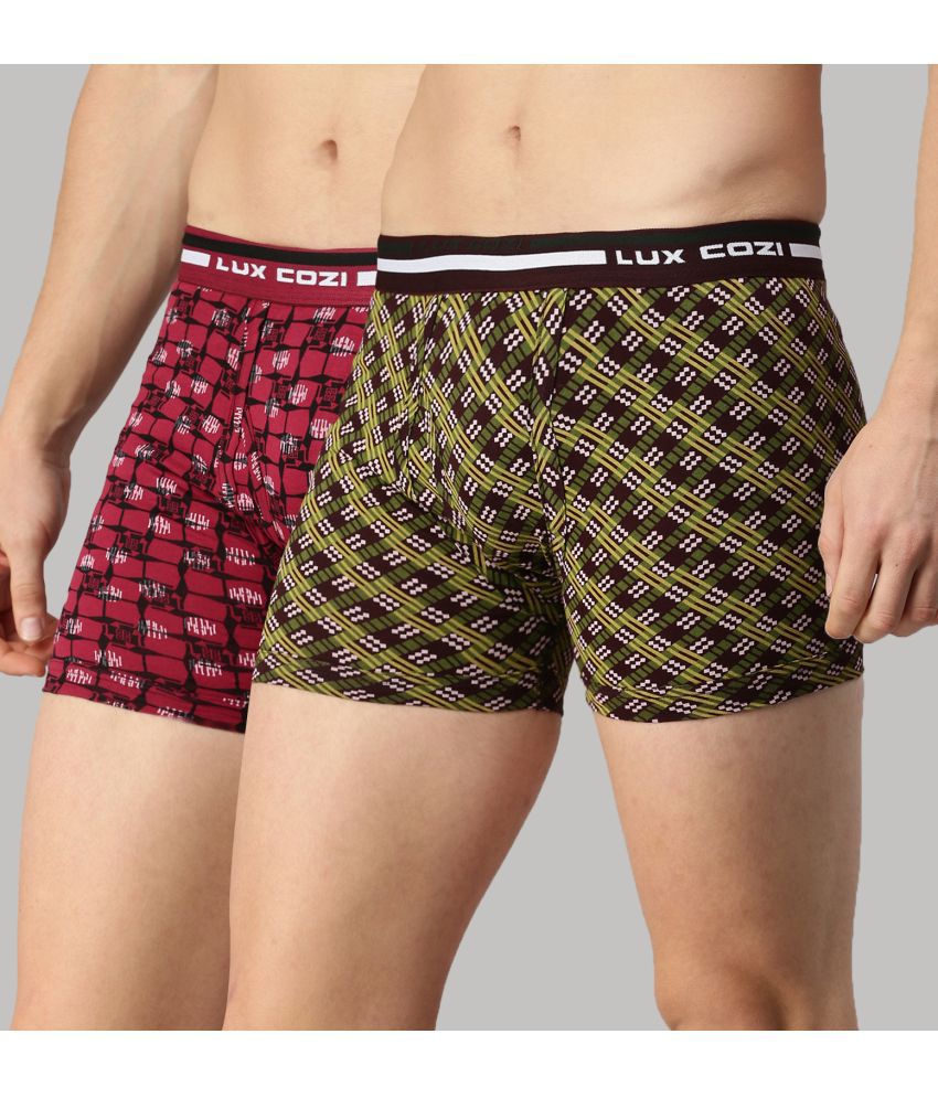     			Lux Cozi - Maroon Cotton Men's Trunks ( Pack of 2 )