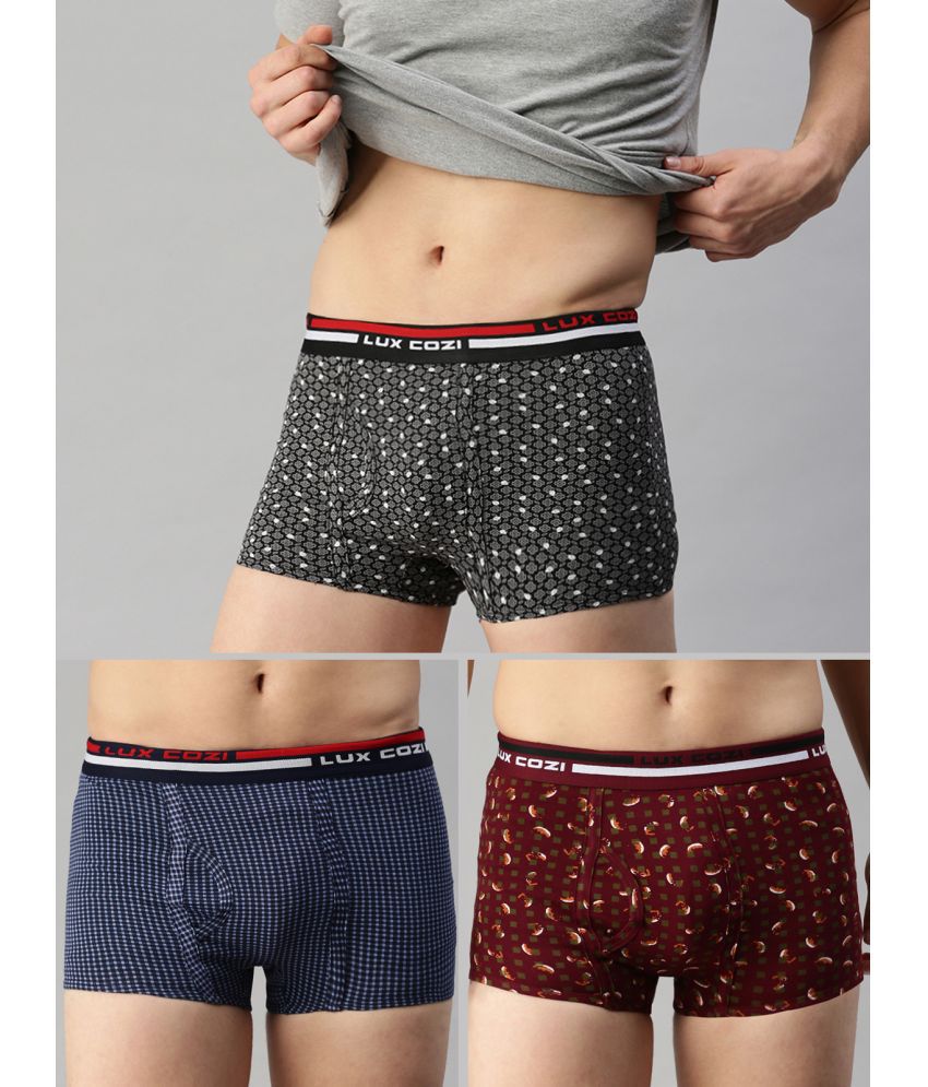     			Lux Cozi - Maroon Cotton Men's Trunks ( Pack of 3 )