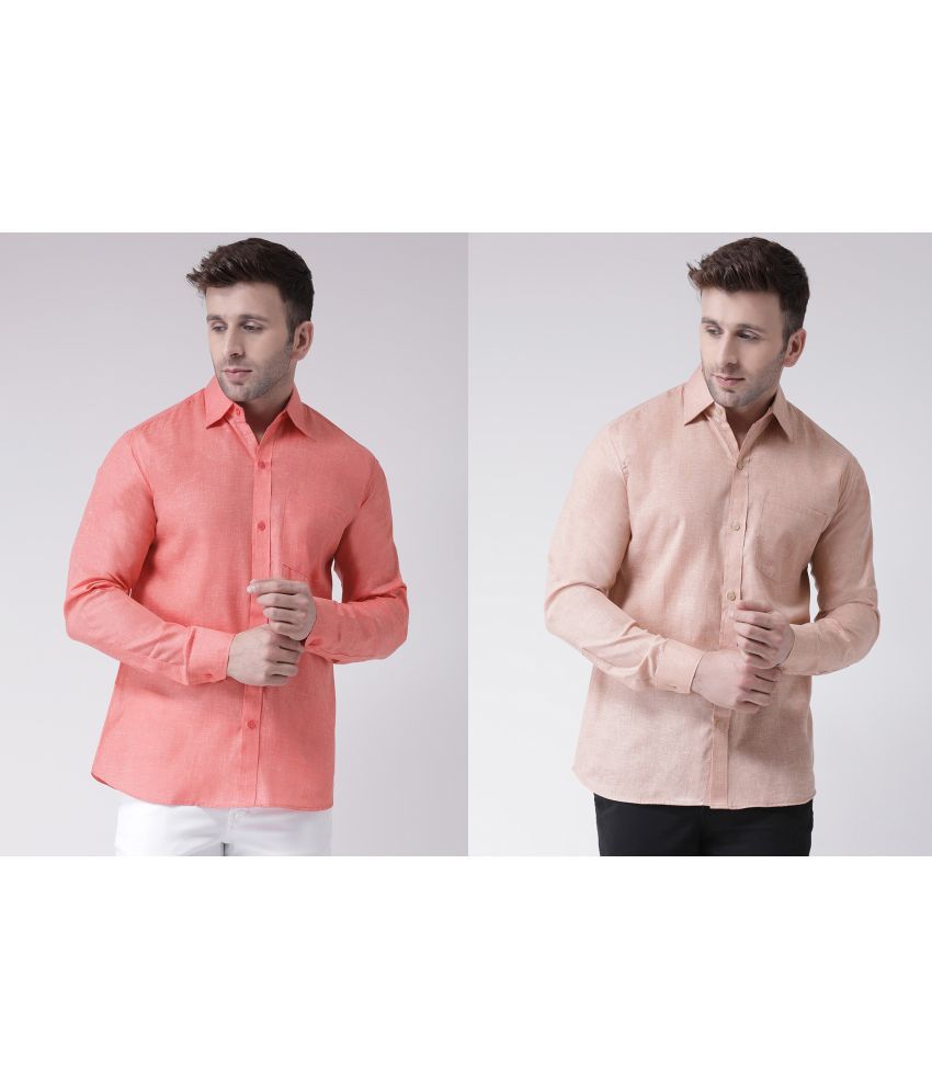     			RIAG - Magenta Cotton Blend Regular Fit Men's Casual Shirt ( Pack of 2 )