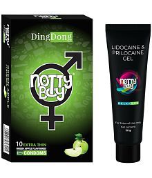 NottyBoy Delay Gel 20gm and Fruit Flavoured Condom - Pack of 1
