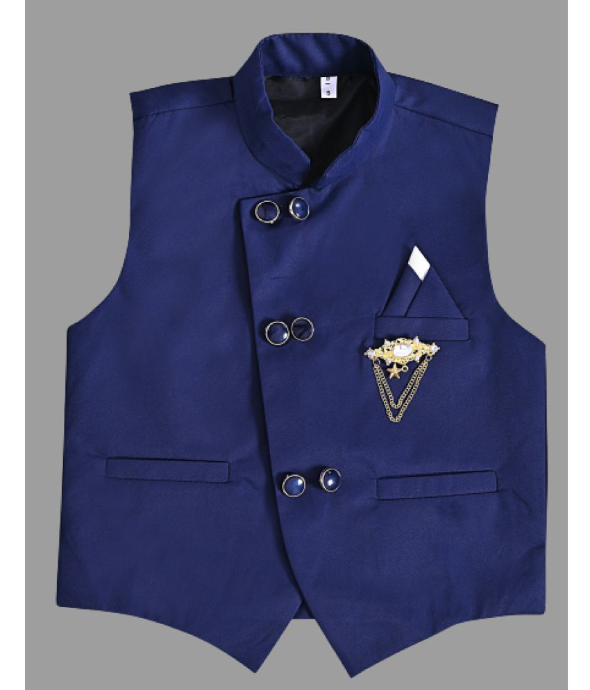     			ATLY - Navy Cotton Blend Boys Waistcoat ( Pack of 1 )