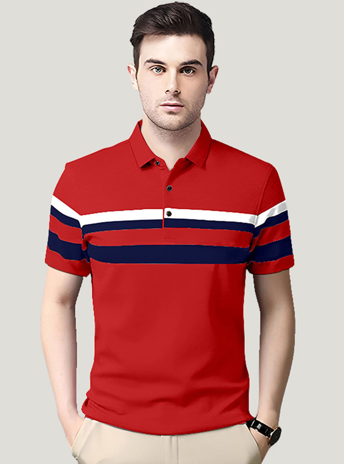     			AUSK - Red Cotton Blend Regular Fit Men's Polo T Shirt ( Pack of 1 )