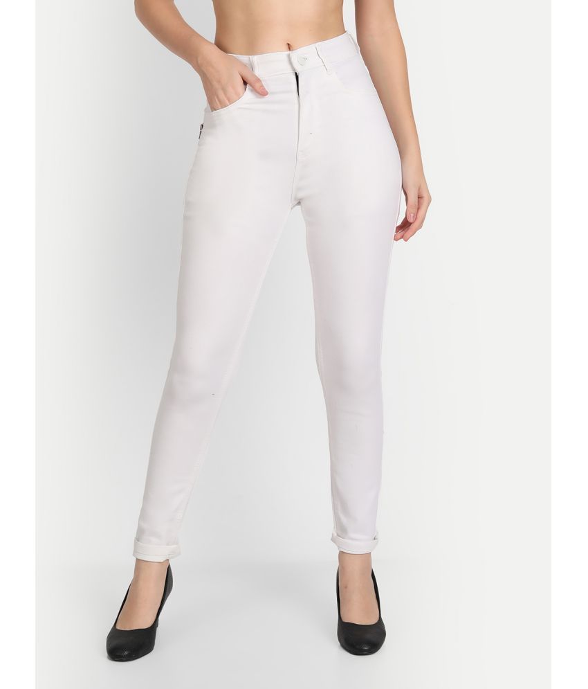     			AngelFab - White Denim Skinny Fit Women's Jeans ( Pack of 1 )