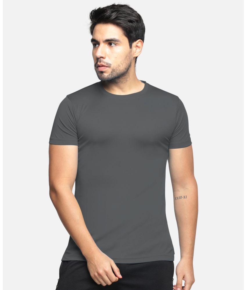    			BULLMER - Dark Grey Cotton Blend Regular Fit Men's T-Shirt ( Pack of 1 )