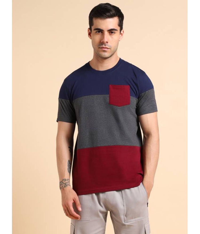     			Dennis Lingo - Navy 100% Cotton Slim Fit Men's T-Shirt ( Pack of 1 )