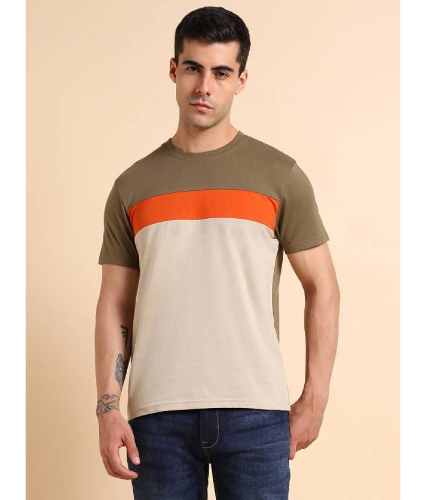     			Dennis Lingo - Olive 100% Cotton Slim Fit Men's T-Shirt ( Pack of 1 )