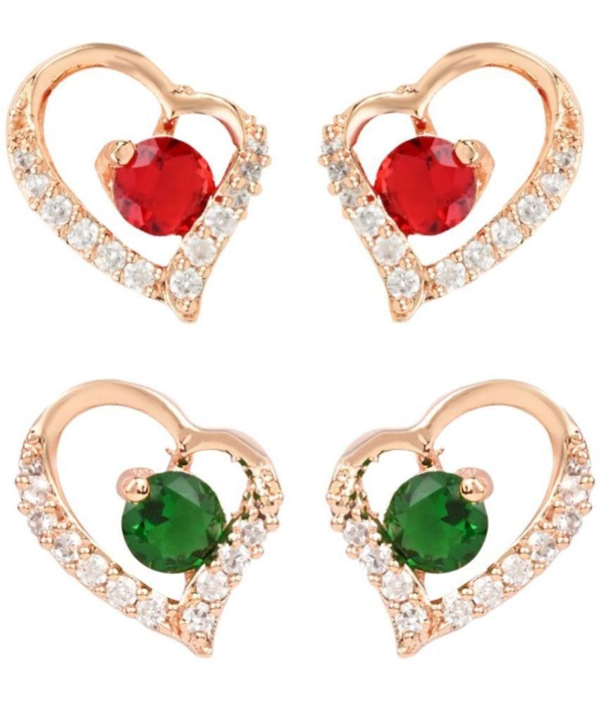     			I Jewels - Multicolor Stud Earrings ( Pack of 2 )