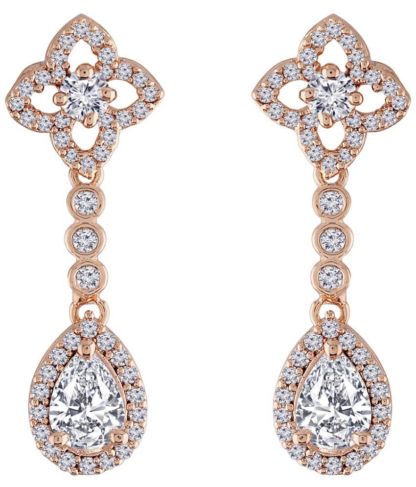     			I Jewels - White Danglers Earrings ( Pack of 1 )
