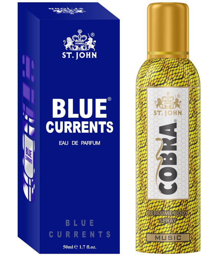     			St. John - Cobra Music Deo100ml & Blue Current 50ml Deodorant Spray & Perfume for Unisex 150 ml ( Pack of 2 )