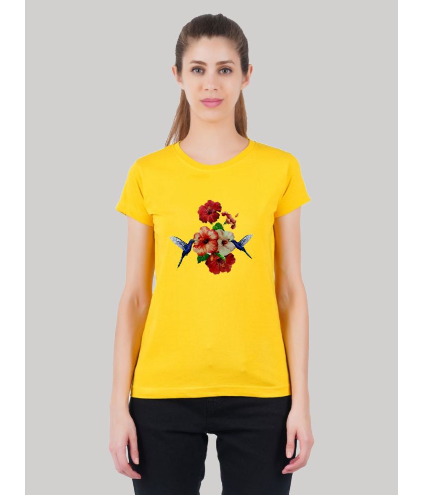     			ferocious - Yellow Cotton Regular Fit Women's T-Shirt ( Pack of 1 )