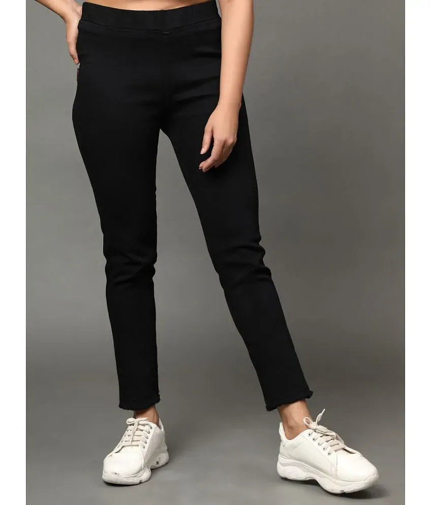 Buy Plus Size Solid Skinny Fit Denim Jeggings with Button Closure | Splash  KSA