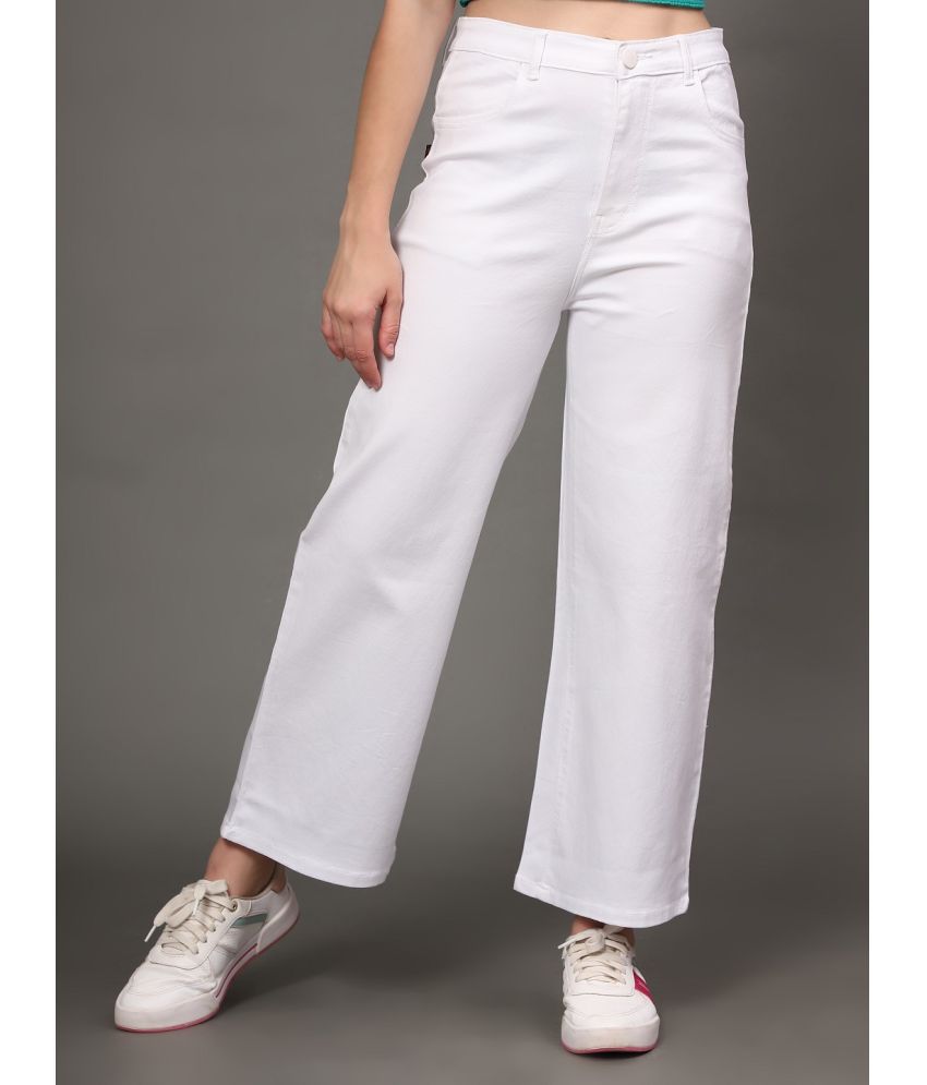     			AngelFab - White Denim Flared Women's Jeans ( Pack of 1 )