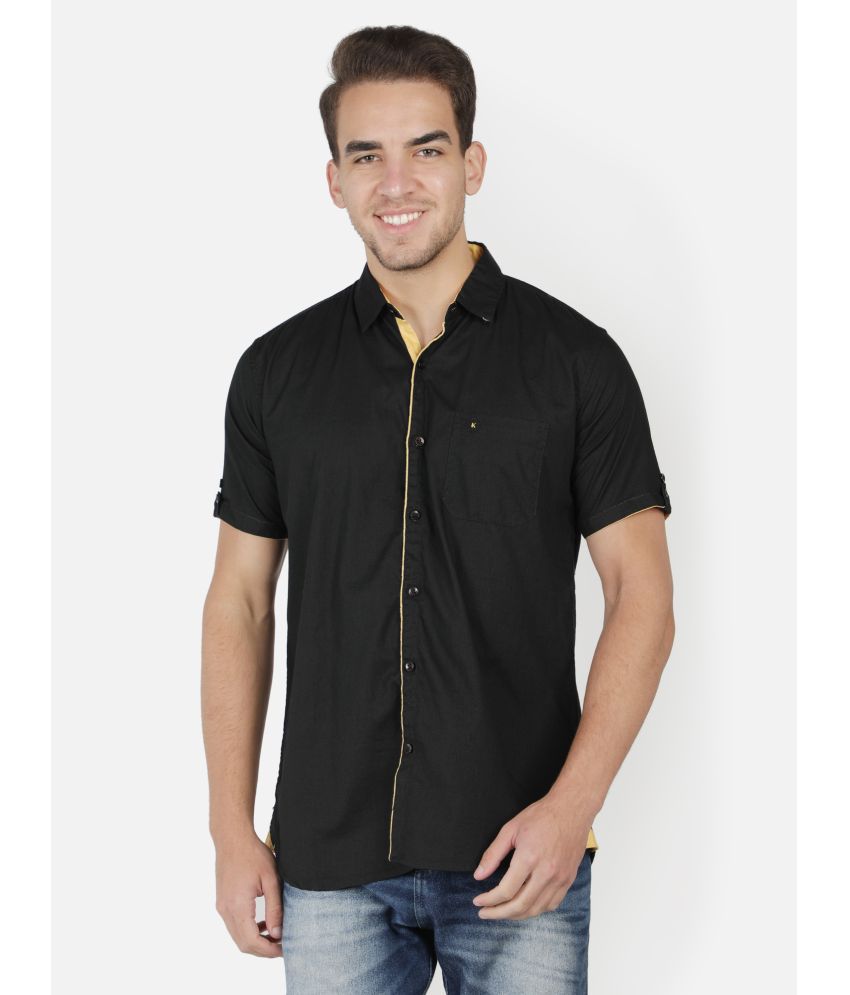     			Kuons Avenue - Black Linen Slim Fit Men's Casual Shirt ( Pack of 1 )