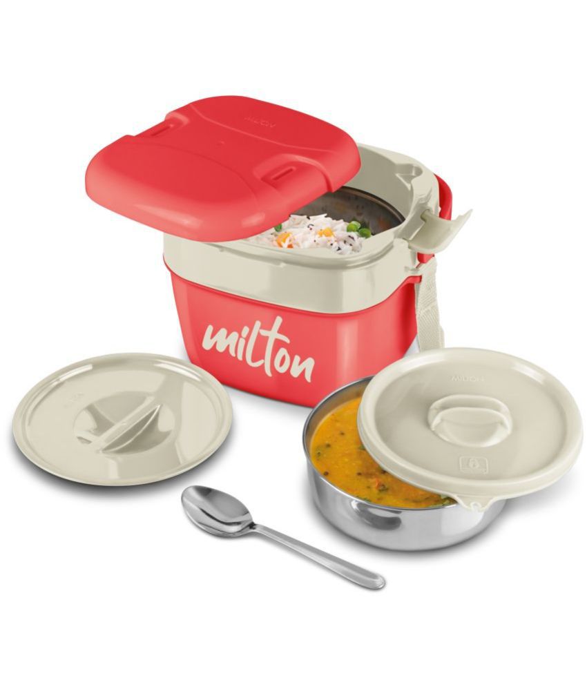     			Milton Cubic Big Inner Stainless Steel Tiffin Box, 1100 ml, Red