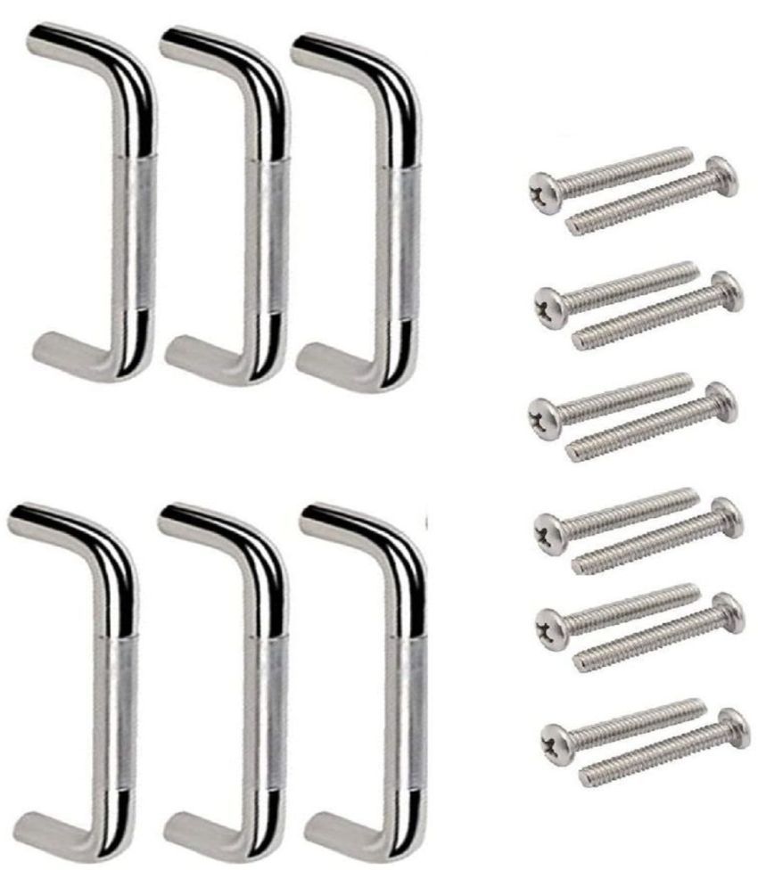     			ONJECX Caprice Oval D Type Stainless Steel Drawer Handle Cabinet Handle Pull Modern for Kitchen and All Types Wooden Furniture Door (Size 8 inche) Pack of 6 pcs (CHD08A)
