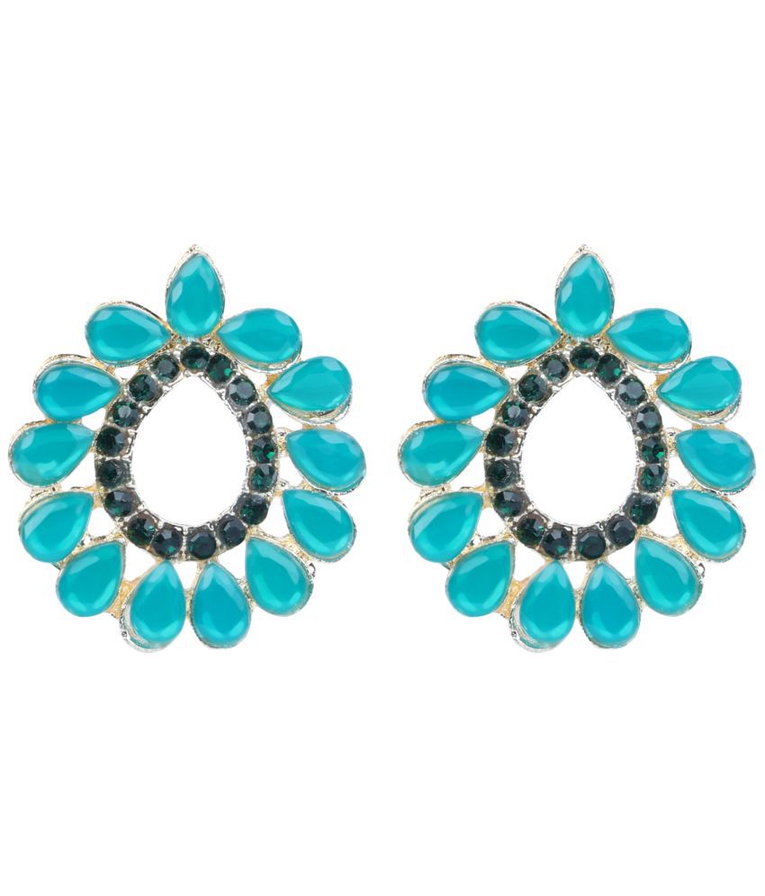     			Sunhari Jewels - Green Hoops Earrings ( Pack of 1 )
