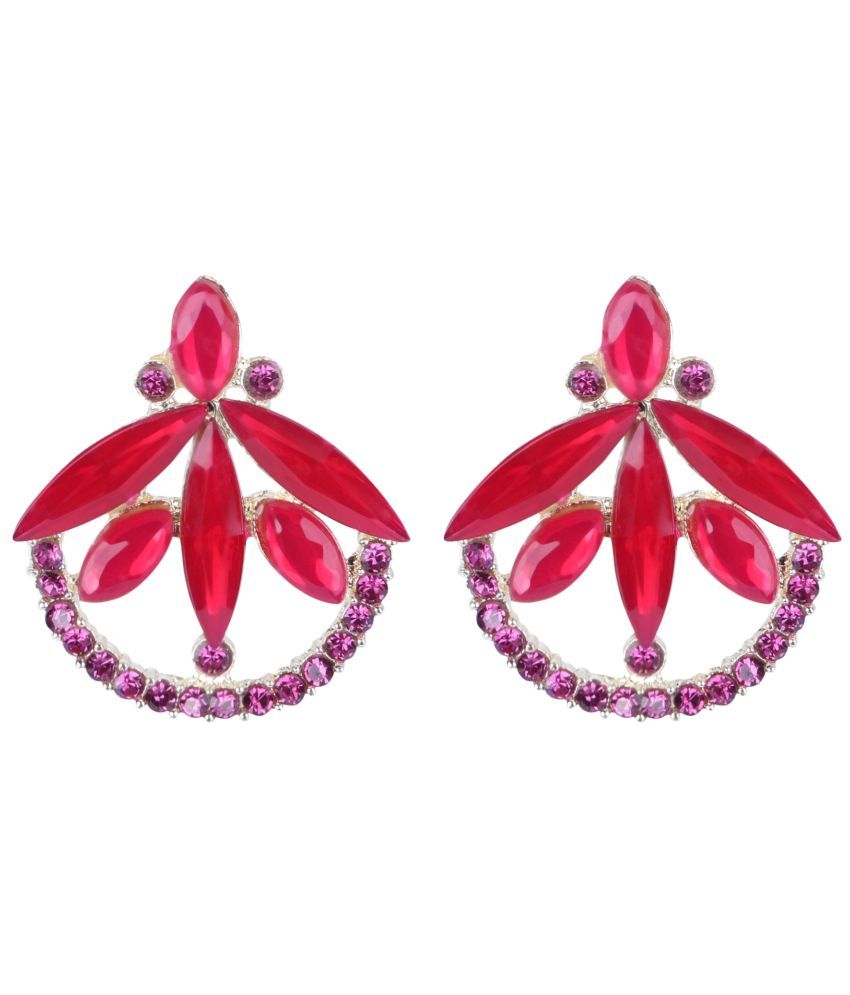     			Sunhari Jewels - Red Hoops Earrings ( Pack of 1 )