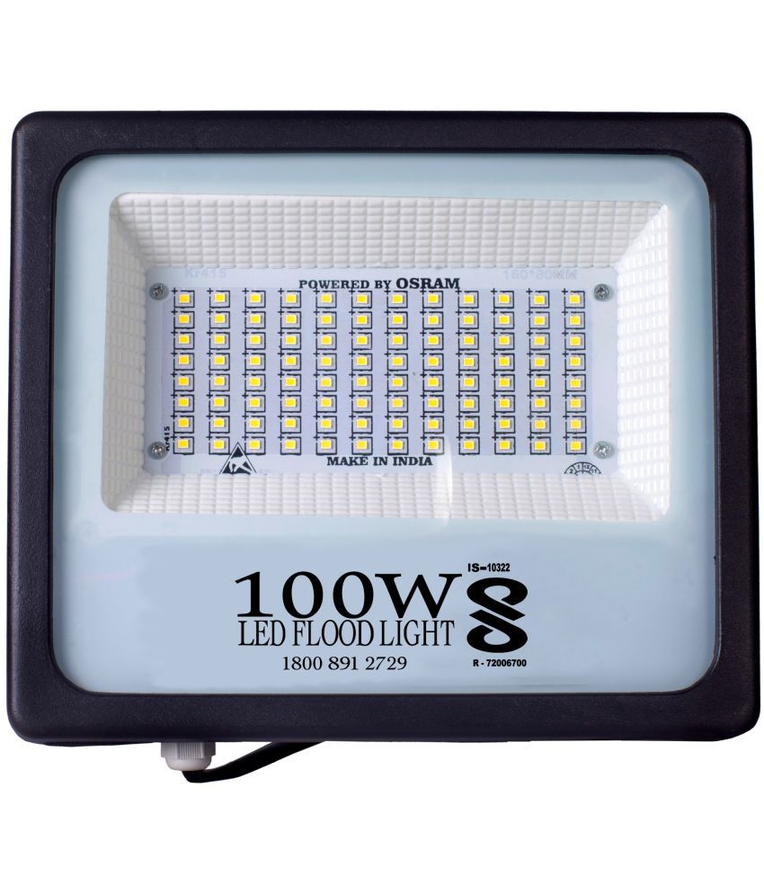     			Keshvas 100W BIS Approved LED Halogen Flood Flood Light Cool Day Light - Pack of 1