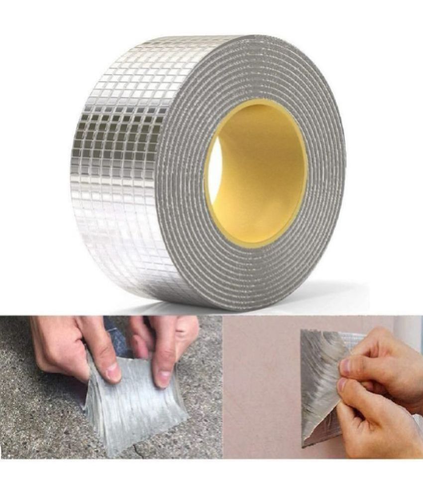     			Leakage Repair Waterproof Tape for Pipe Leakage Roof Water Leakage Solution Alum - Silver Single Sided Duct Tape ( Pack of 2 )
