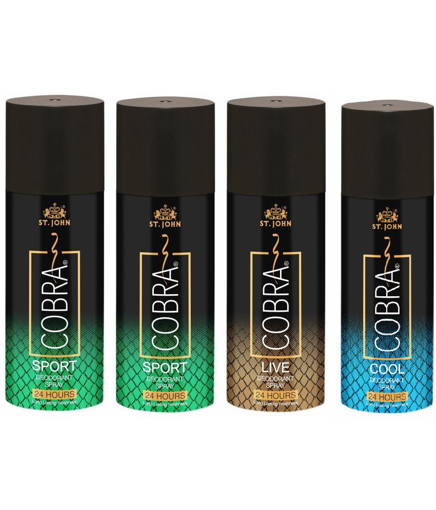     			St. John - Deo Cool,Live 150ml & Sports 150ml*2 Deodorant Spray for Unisex 450 ml ( Pack of 4 )