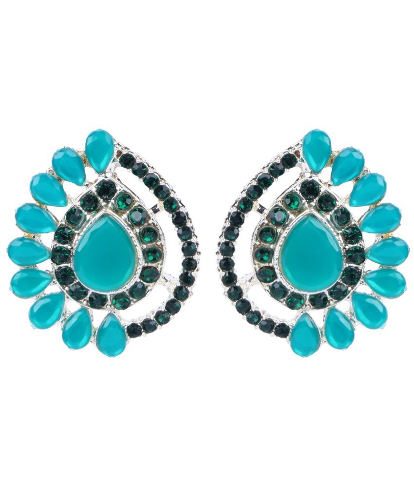     			Sunhari Jewels - Green Stud Earrings ( Pack of 1 )