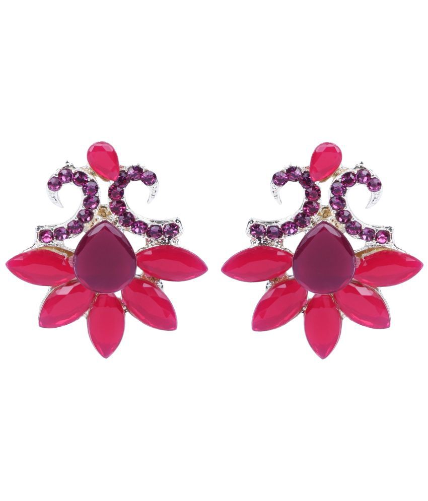     			Sunhari Jewels - Red Stud Earrings ( Pack of 1 )