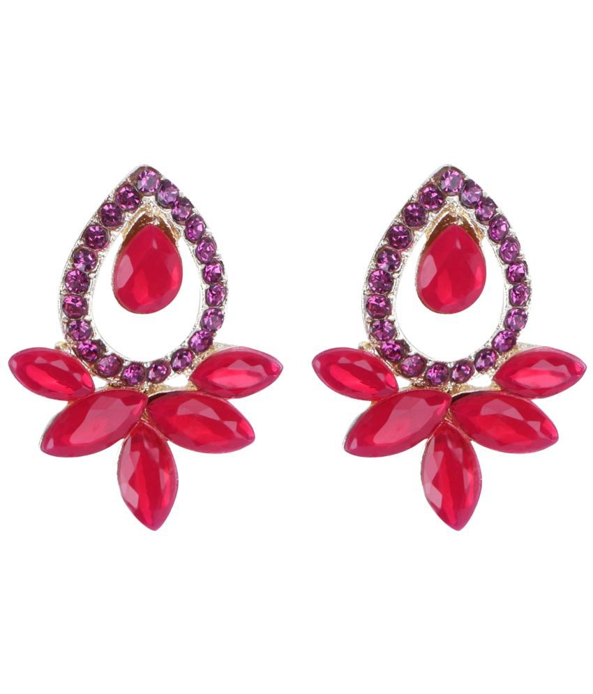     			Sunhari Jewels - Red Stud Earrings ( Pack of 1 )
