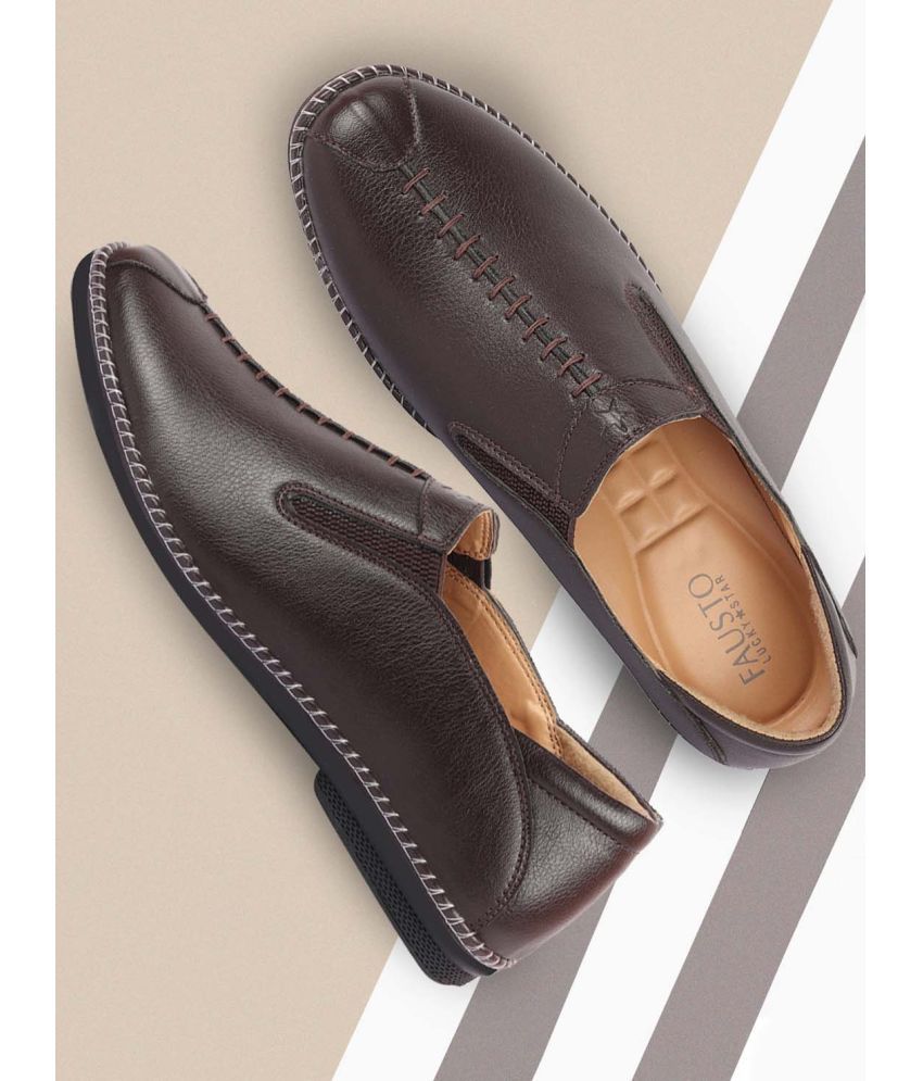     			Fausto - Brown Men's Slip-on Shoes