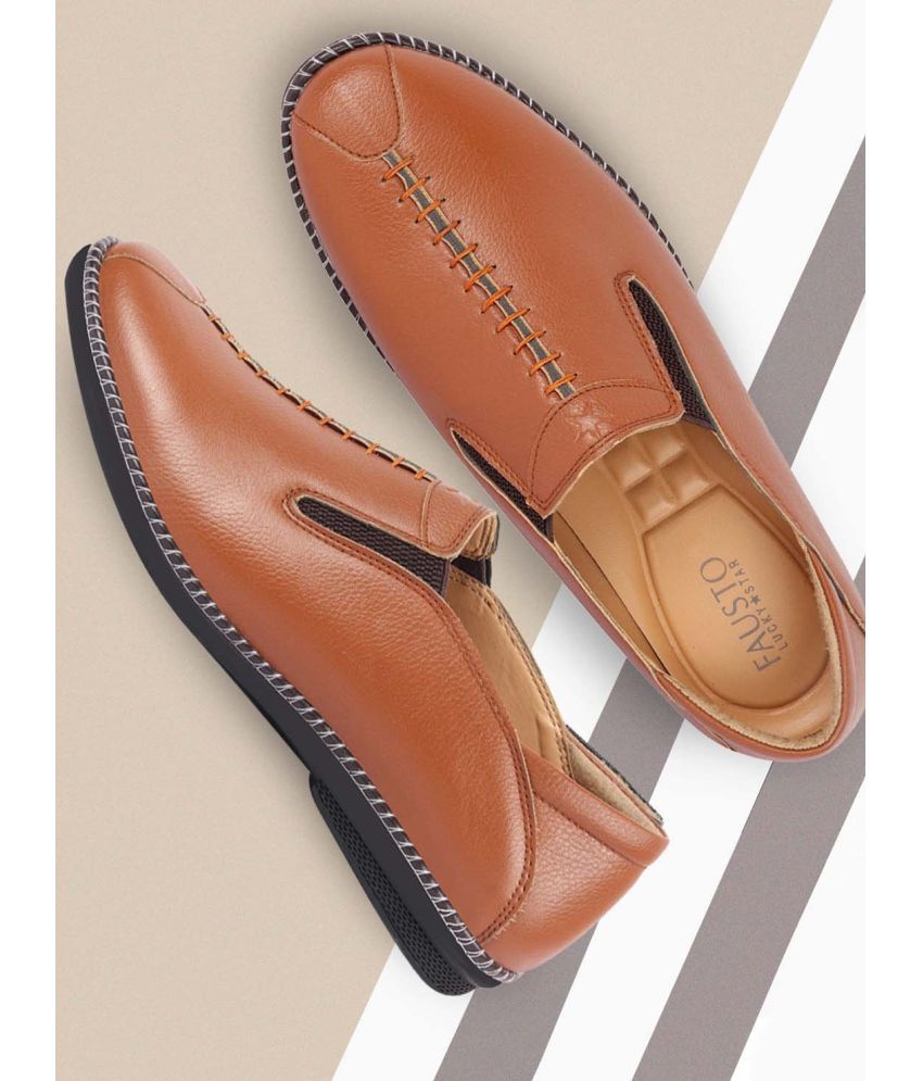     			Fausto - Tan Men's Slip-on Shoes