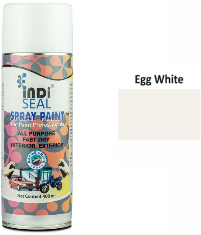     			INDISEAL All Purpose Fast Dry Interior/Exterior | DIY for Automotive, Metal, Wood & Wall Egg White Spray Paint 400 ml (Pack of 1)