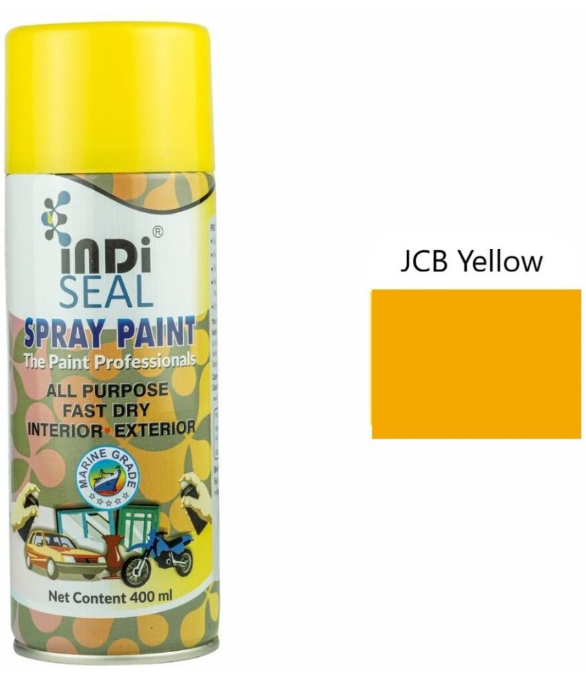     			INDISEAL All Purpose Fast Dry Interior/Exterior | DIY for Automotive, Metal, Wood & Wall JCB Yellow Spray Paint 400 ml (Pack of 1)