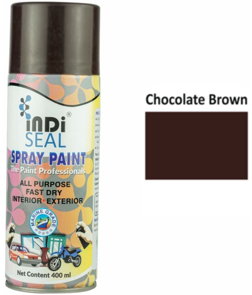     			INDISEAL All Purpose Fast Dry Interior/Exterior | DIY for Automotive, Metal, Wood & Wall Brown Glossy Spray Paint 400 ml (Pack of 1)