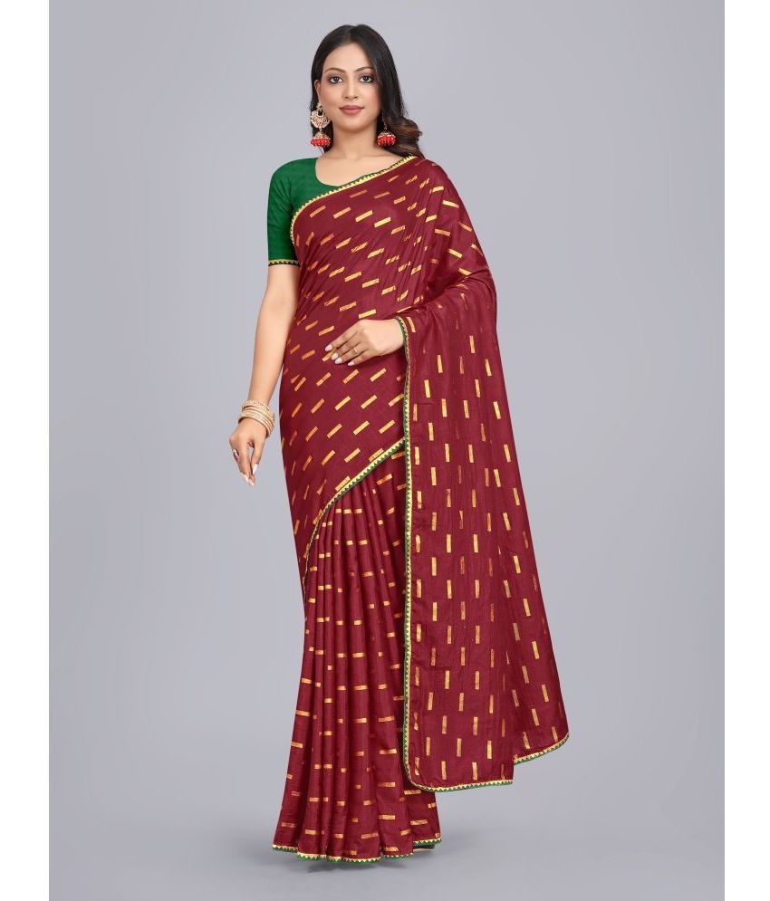     			SILK SUTRA - Maroon Cotton Silk Saree With Blouse Piece ( Pack of 1 )