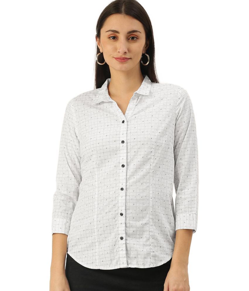     			IVOC - Off White Cotton Women's Shirt Style Top ( Pack of 1 )
