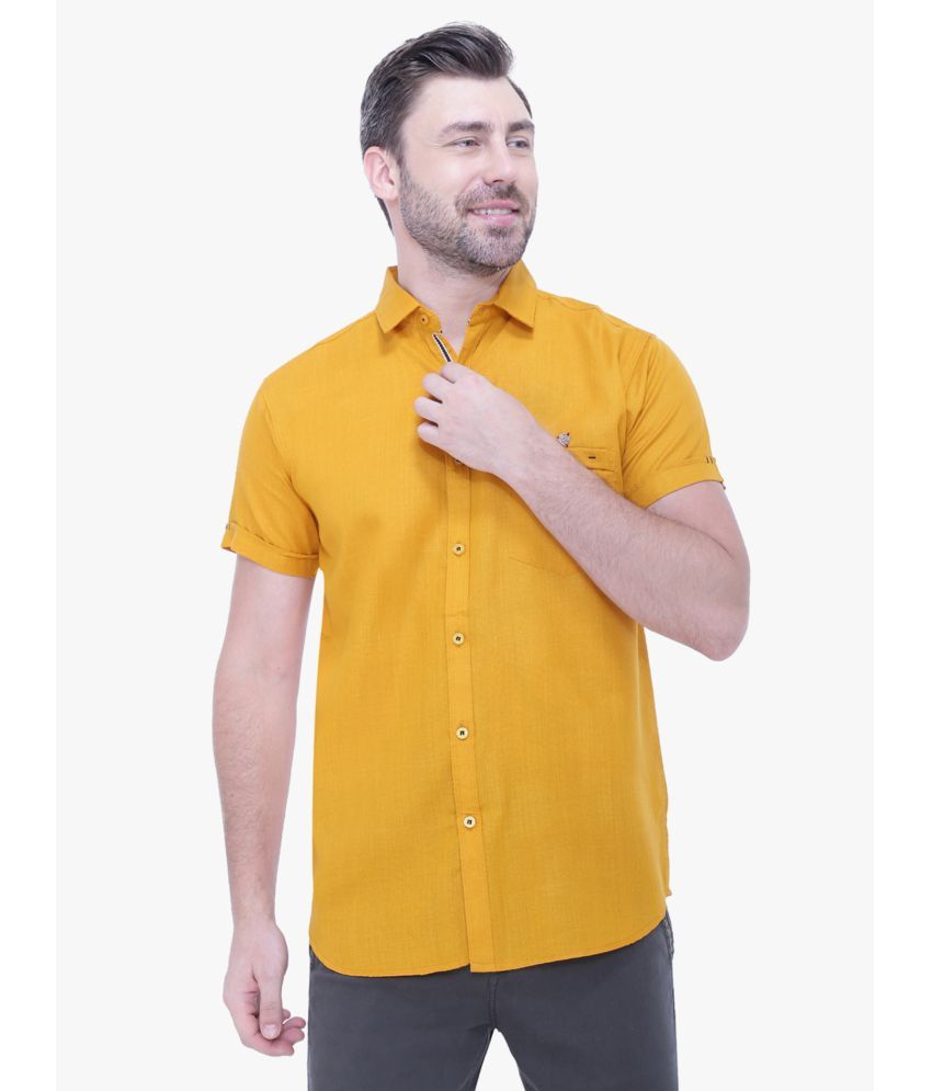     			Kuons Avenue - Mustard Linen Slim Fit Men's Casual Shirt ( Pack of 1 )