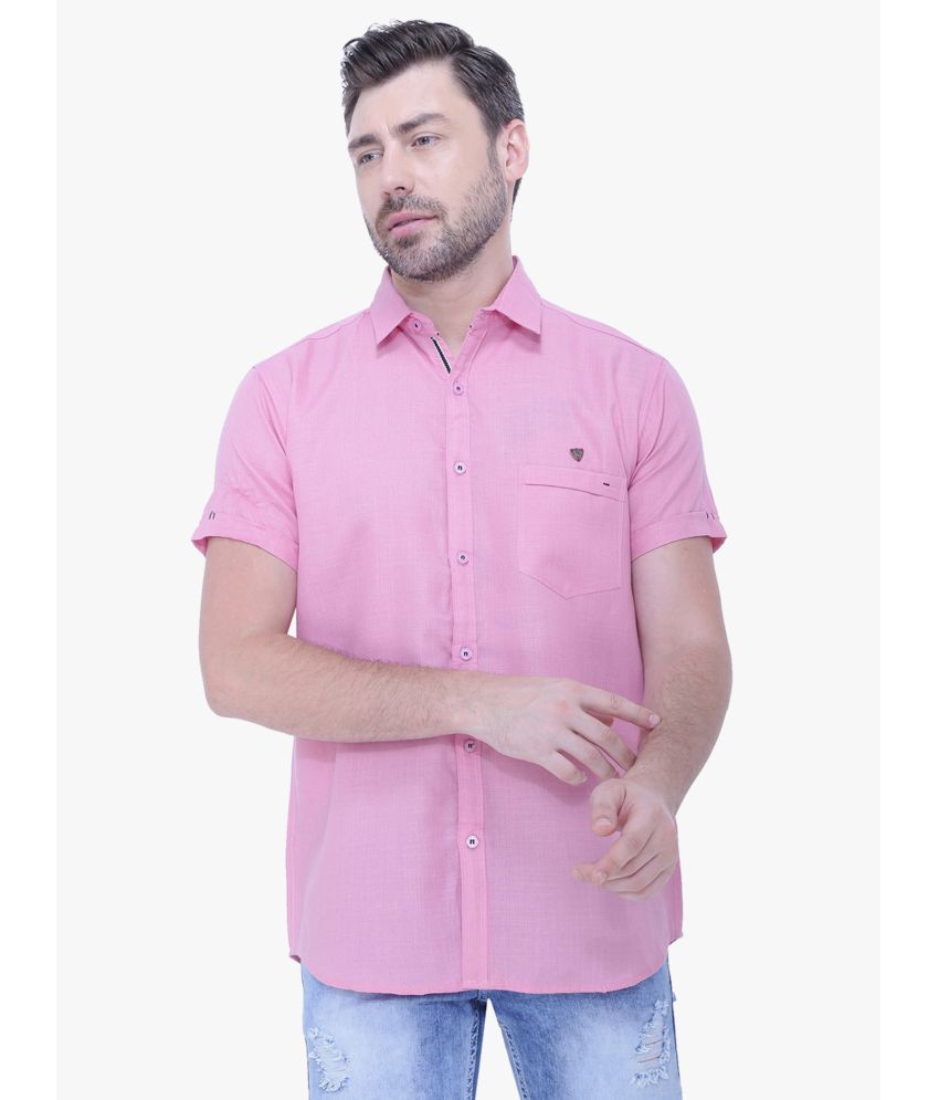     			Kuons Avenue - Pink Linen Slim Fit Men's Casual Shirt ( Pack of 1 )