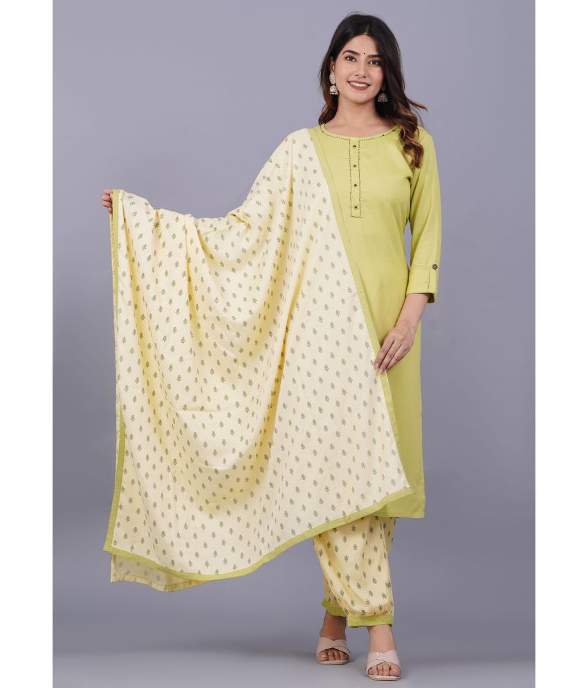     			Doriya - Green Straight Rayon Women's Stitched Salwar Suit ( Pack of 1 )