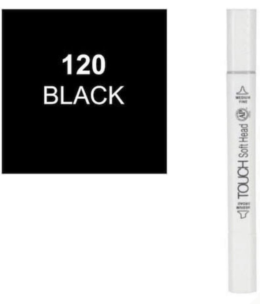     			GifMor Black Alcohol Based Dual Tip for Sketching, Coloring & Illustration Fine and Broad Nib Sketch Pens (Set of 1, Black)