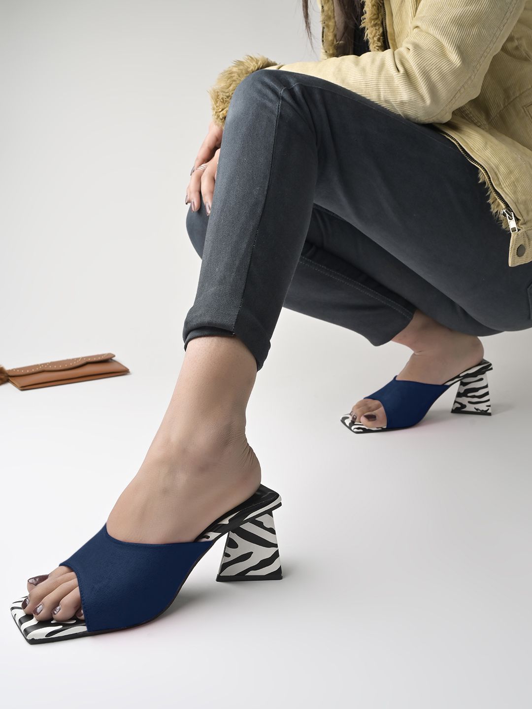     			Shoetopia - Blue Women's Slip On Heels