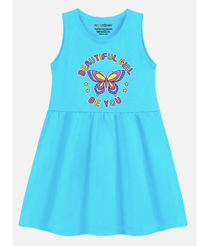    			Trampoline - Blue Cotton Girls Frock ( Pack of 1 )