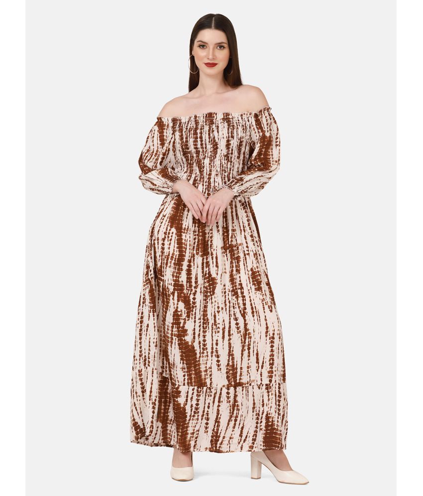     			BuyNewTrend - Brown Cotton Women's Asymmetric Dress ( Pack of 1 )