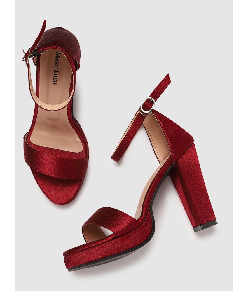     			MARC LOIRE - Maroon Women's Sandal Heels