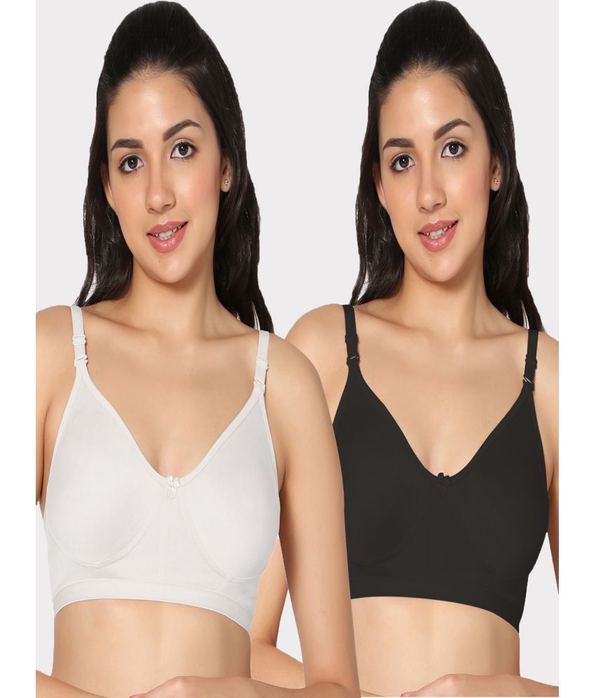     			IN CARE LINGERIE Pack of 2 Cotton Non Padded Women's Everyday Bra ( Multicolor )